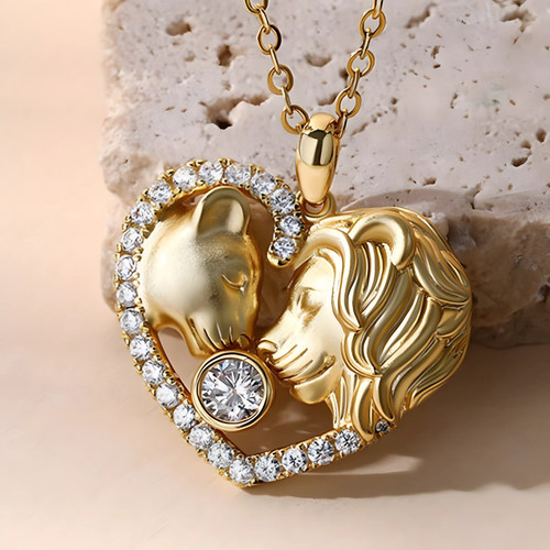 Lion couple heart shape - couple,