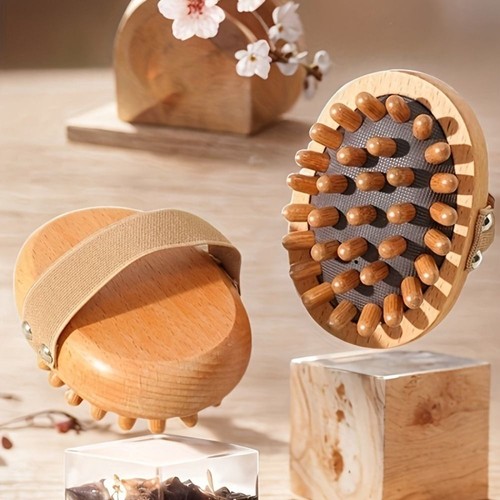 Wooden scalping massager brush - scalping,