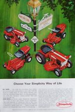 SIMPLICITY Range of Lawn & Garden Tractors ADVERT Vintage 1966 Print Ad 684/129