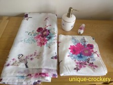 Dunelm bathroom Set - Shower Curtain, Hand Towel, Soap Dispenser & Light Pull
