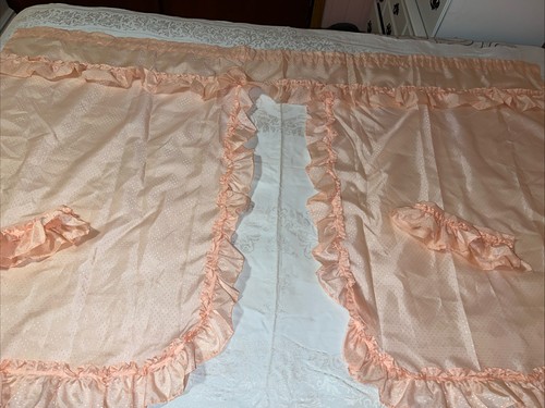 Vtg peach café curtain - vtg,