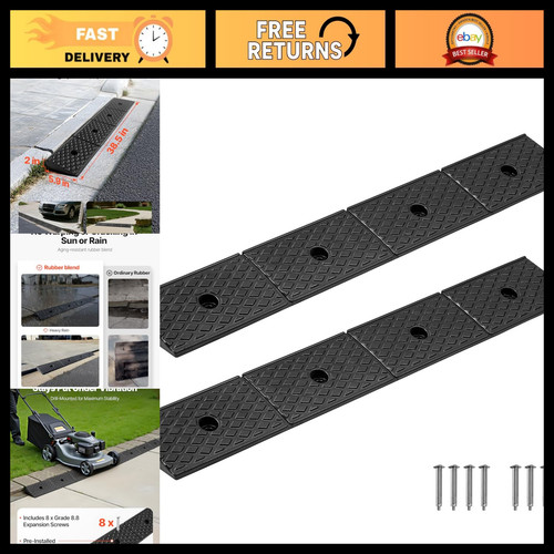 Heavy duty rubber curb ramp - rubber,
