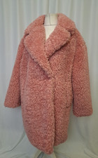 Pink faux fur teddy coat