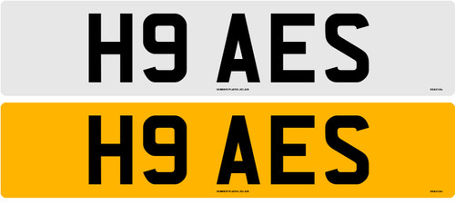 Aes private plate dvla - private,