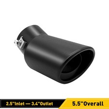 Universal 62MM Stainless Steel Exhaust Tip Pipe Black Tail Muffler Pipe For Audi