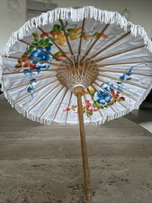 Beautiful Vintage Chinese/Japanese Large Decorative Bamboo Parasol Umbrella ?