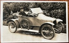 ADVERTISING RPPC THE JOWETT LIGHT CAR EIGHT H.P MAN SAT IN CAR BRADFORD YORKS.