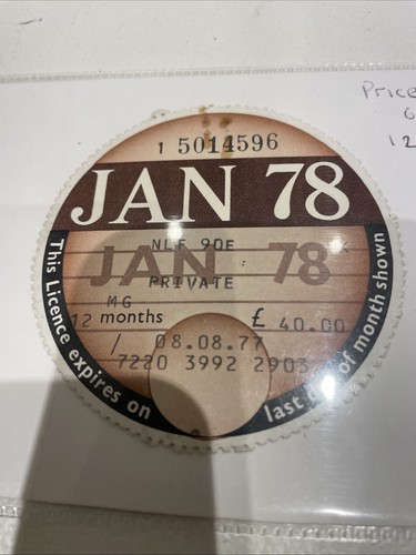 1978 tax disc - 1978,