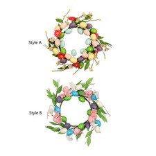 Easter Egg Wreath Flower Wreath Front Door,Indoor Party Holiday with Colorful