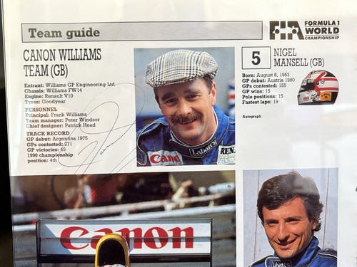 Nigel mansell signed 1991 - nigel,