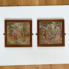 Pair vintage framed french - framed,