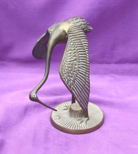 Stylized vintage bronze crane - stylized,