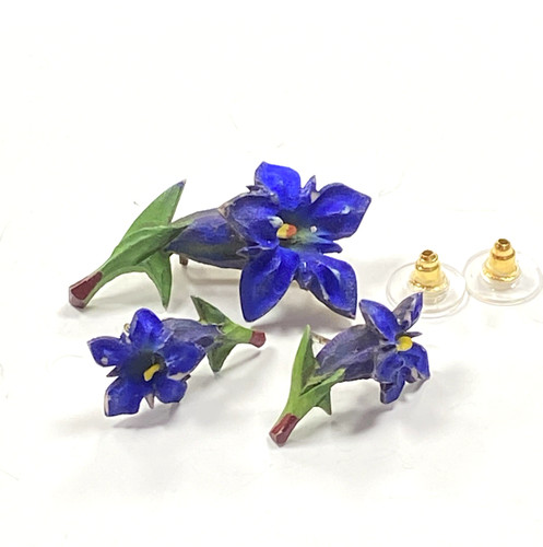 Vintage set brooch earrings - &,