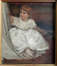 Attributed Edward Killingworth Johnson Oil Painting Portrait Of Elder Son Gyles