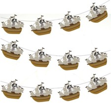 Pirate Ship Bunting  Birthday Events Party Decorations 12pcs