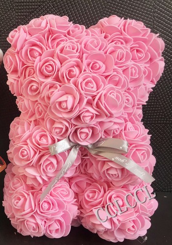 Foam rose flower teddy bear - foam,