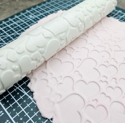 Heart rolling pin embossed - rolling,