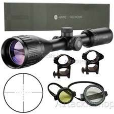 Hawke Fast Mount 4-16x50 AO Illuminated Rifle Scope & Picatinny Mounts 11660