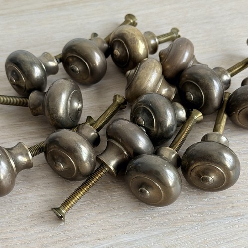 Pair vintage solid brass - brass, 30mm