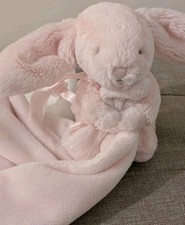 Jellycat Bashful Bunny Rabbit Soother Comforter Blanket Pink. Excellent & clean