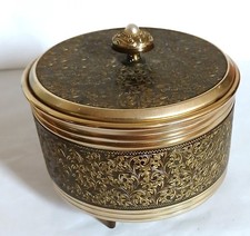 PRETTY VINTAGE MUSICAL BOX/ POWDER STORAGE POT