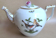 HEREND PORCELAIN ROTHSCHILD BIRD 1604 RO 1¼ PINT TEAPOT (12156)