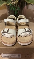 Clarks Girls White Leather
