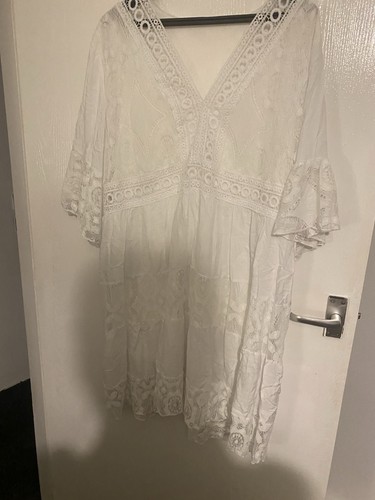 Lacey white shirt dress flared - shirt,