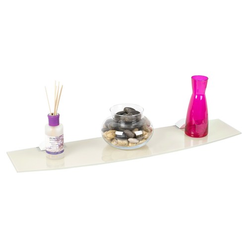 Bowed floating glass shelf - glass,