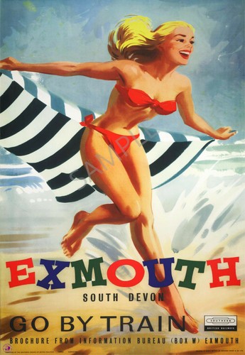 Vintage railway poster exmouth - railway,