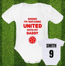 manchester @united Babygrow Baby vest grow gift FREE PERSONALISATION man @UTD
