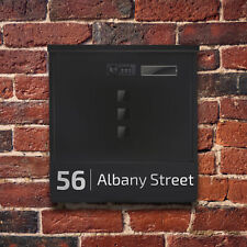 Personalised Black Letterbox Wall Mounted Post Box with Combination Lock