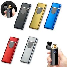 USB Rechargeable Electric Lighter – Windproof Double-Sided Touch Induction Coil