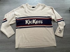 Kickers Vintage Men’s Beige Oversized Baggy Jumper - Size Medium