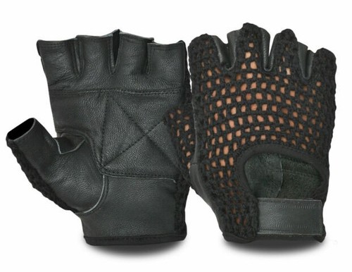 Crochet back mesh gloves half - gloves,