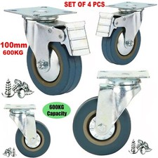 4x Castor Wheels Large 100mm