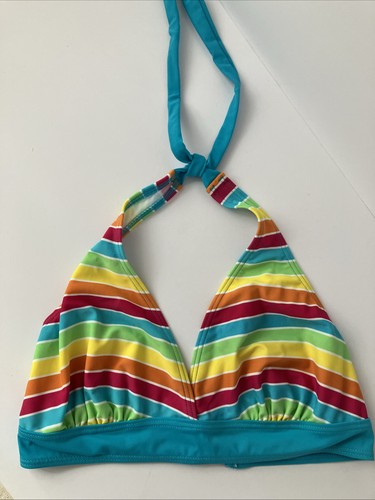 Rainbow multicolour bikini top - rainbow,