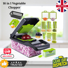 16 in 1 Vegetable Chopper Kitchen Mandoline Cutter Slicer Food Dicer Peeler UK