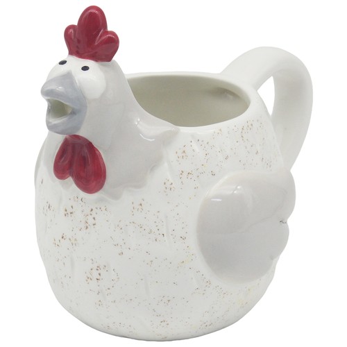 Serving jug happy - hens, ceramic