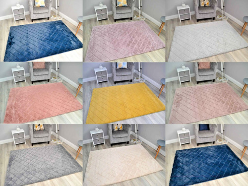 Fluffy plain floor rugs - fluffy, non