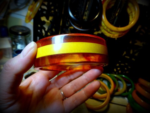 Art deco bakelite bangle - deco,