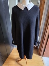 Mint Velvet Collar and Cuff Feature Jumper Dress Mono Black