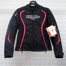 Furygan Ladies Odessa Textile Motorcycle Jacket - Black / White / Pink - 14-16