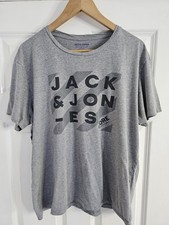 Jack & Jones T-Shirt Cotton Rich With Logo Short Sleeves In Grey - Size XL