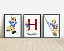 Fireman Sam Personalised Wall Art Poster Print Picture Gift A4 Prints Only