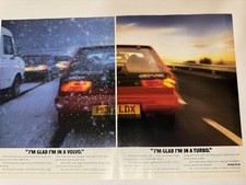 Original 1991 Volvo 480 Turbo Magazine Advert Poster Frame Ready Man Cave Retro