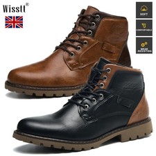 Men's Ankle Work Boots Casual Dress Chelsea Leisure Retro Leather Shoes Hots