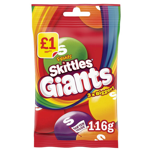 Skittles giants fruits 116g - fruits,