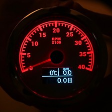 1-Pointer Tachometer 3 In 1 RPM Tachometer For Marine For Car For Boat