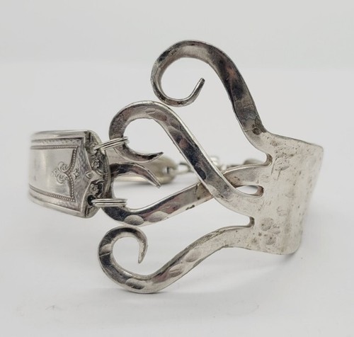 Handmade fork hinged cuff - handmade,